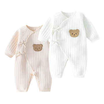 Boys Girls Bodysuit Newborn Onesie Clothes Cotton Toddler Home Wear 0-6M Thickened Spring and Autumn Clothing