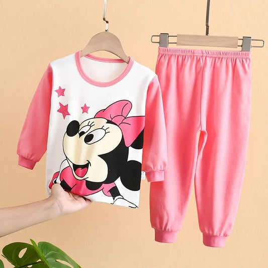 Cotton Baby Girl Clothes Winter Newborn Baby Clothing Set 2pcs Kids Clothes Set Spring Toddler Kids Clothes Pajamas Minnie Mouse