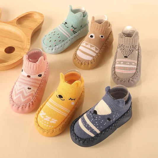 2024 New Born Baby Socks with Rubber Soles Infant Baby Girls Boys Shoes Spring Autumn Baby Floor Socks Anti Slip Soft Sole Sock