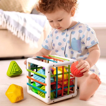 Motor Skills Training & Educational Fun: Baby Shape Sorter Cube Toy for Kids!