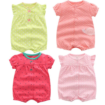 2023 Summer Baby Rompers Baby Girls Clothing 100% Cotton Newborn Baby Boy Clothes Infant Jumpsuits Short Sleeve Kids Clothes