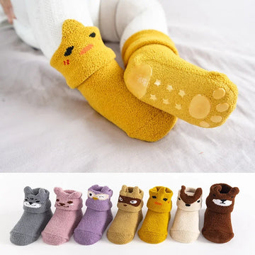 Coral Fleece Baby Anti Slip Floor Socks Autumn Winter Newborn Warm Thicken Fleece Socks Newborn Baby Girl Boy Infant Indoor Sock